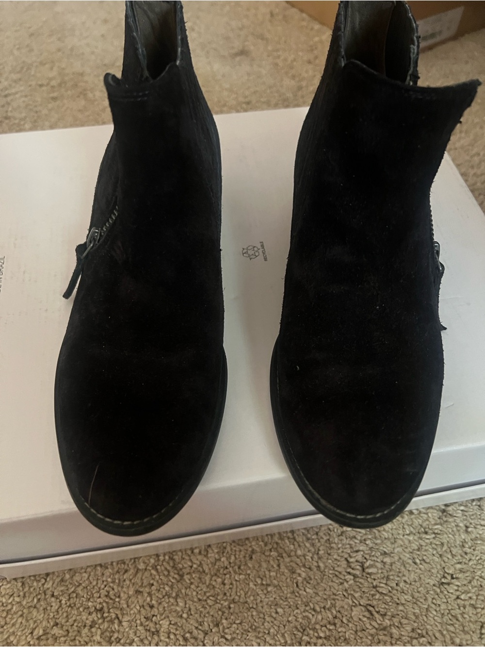 Paul Green Black Suede Zip Chelsea Boots